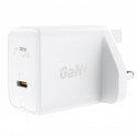 Acefast GaN wall charger (UK plug) USB Type C 30W, Power Delivery, PPS, Q3 3.0, AFC, FCP white (A24 