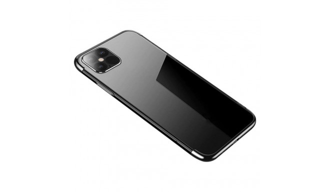 Clear Color case TPU gel cover with metallic frame for Samsung Galaxy S22 + (S22 Plus) black