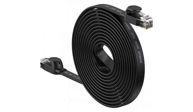 Baseus high Speed Six types of RJ45 Gigabit network cable (flat cable)15m Black