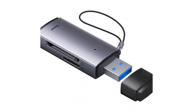 Baseus mälukaardilugeja Lite Series SD/TF USB, hall (WKQX060013)