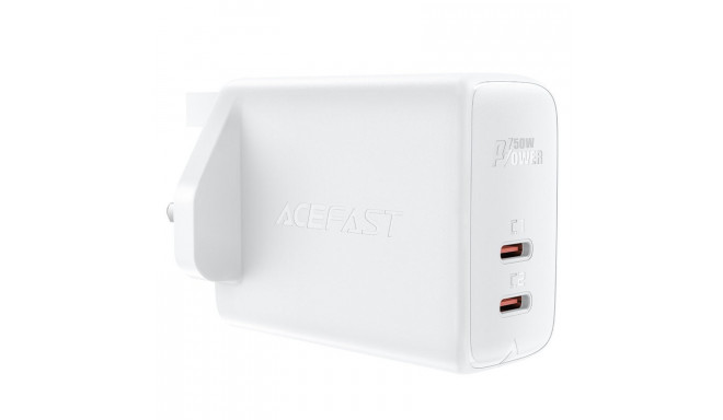 Acefast GaN charger (UK plug) 2x USB Type C 50W, Power Delivery, PPS, Q3 3.0, AFC, FCP (A32 UK)