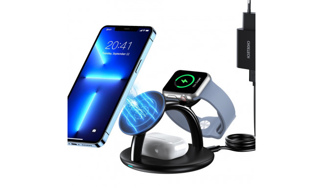 Choetech 3in1 inductive charging station iPhone 12/13/14, AirPods Pro, Apple Watch black (T587-F)