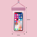 Vodotěsné pouzdro na telefon 115 mm x 220 mm bazénová plážová taška černá