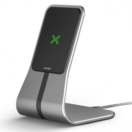 XVIDA (POWER 2) Wireless Charging Desk Stand - Ładowarka indukcyjna Qi 7.5W na biurko, aluminium (sr