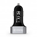 Crong Power Car Charger 30W 2-Port USB with QC 3.0 (aluminium)