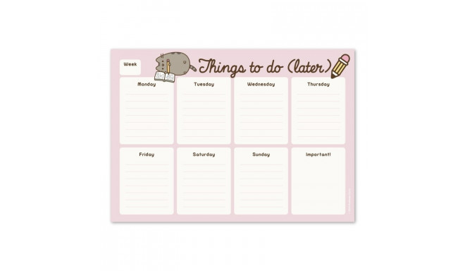 Pusheen - Planner tygodniowy na biurko z kolekcji Rose 54 kartki