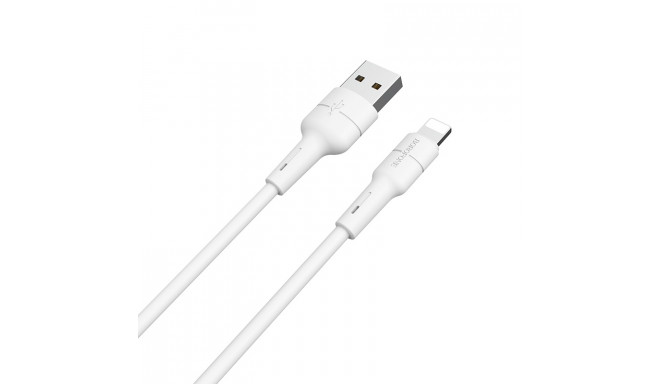 Borofone Silicone - kabel połączeniowy USB do Lightning 1m (biały)