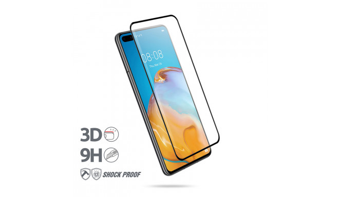Crong 3D Armour Glass – Szkło hartowane 9H na cały ekran Huawei P40 + ramka instalacyjna