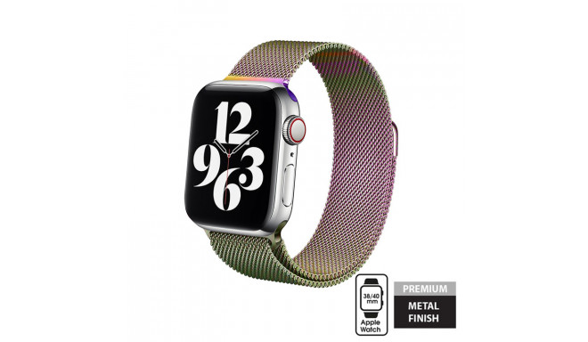 Crong Milano Steel - Pasek ze stali nierdzewnej do Apple Watch 38/40/41/42 mm (opalizujący)