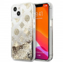 Guess kaitseümbris Peony Liquid Glitter iPhone 13 mini, kuldne