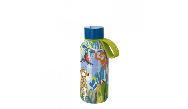 Quokka Solid Kids with strap - Butelka termiczna ze stali nierdzewnej 330 ml z paskiem (Jungle)