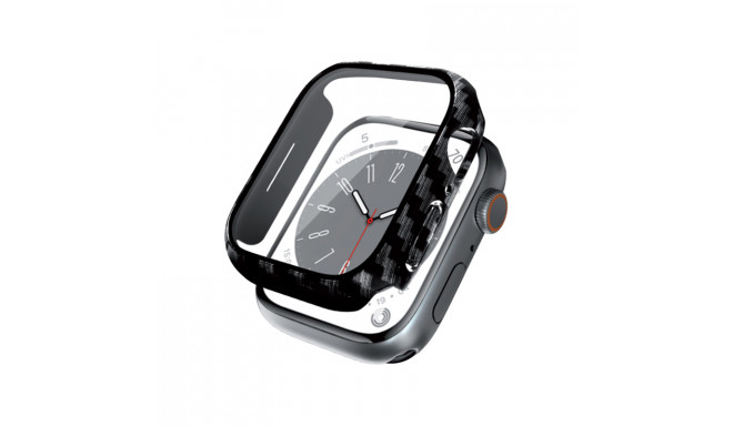 Crong Hybrid Watch Case - Etui ze szkłem Apple Watch 45mm (Carbon)
