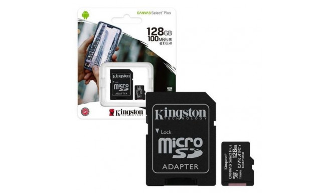 Kingston MicroSD Card Canvas Select Plus 128GB Class 10 + Adapter SDCS2/128