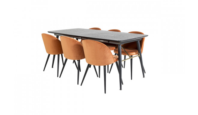 Söögitoa komplekt Gold&Velvet 6 tooli