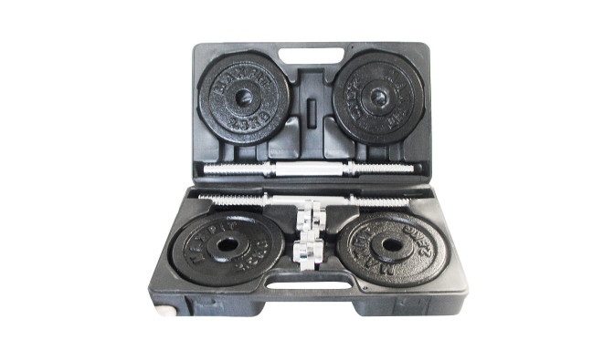 Cast iron weight dumbbells set with case TOORX 0.75-15 kg