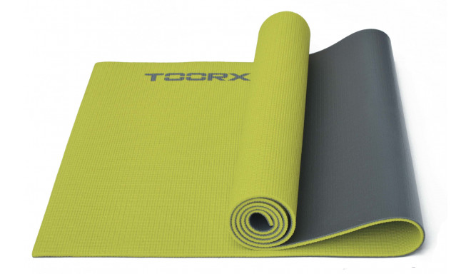 Коврик для йоги Toorx MAT176 PVC 173x60x0,6 PVC салатовый / серый