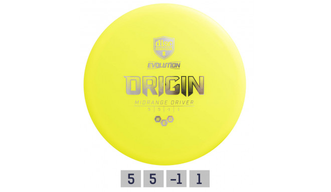 Discgolf DISCMANIA Midrange Driver NEO ORIGIN Evolution Yellow 5/5/-1/1