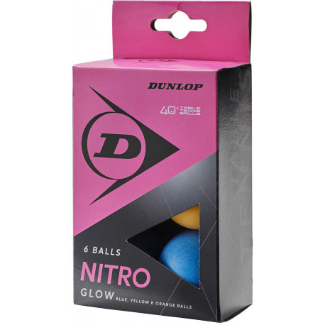 Table tennis balls Dunlop NITRO GLOW 6pcs.