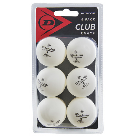 Table tennis balls Dunlop CLUB CHAMP 1 star 6pcs White