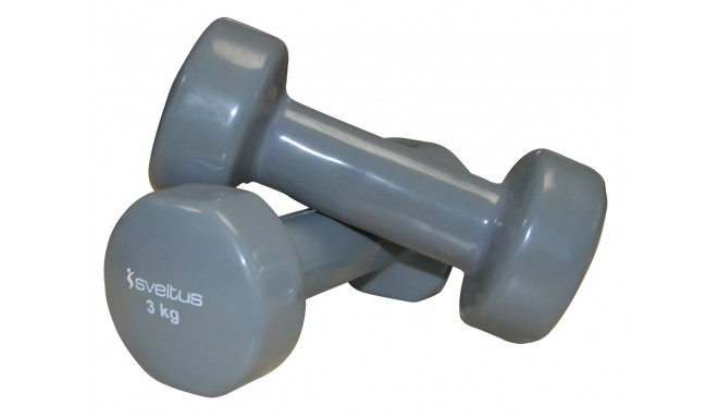 Dumbbells vinyl SVELTUS Epoxy 1183 2x3 kg Grey