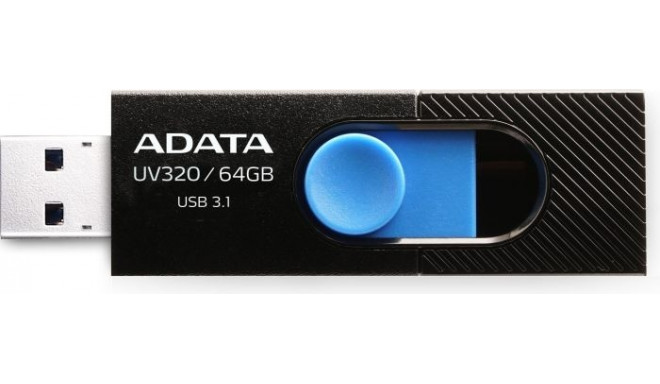 ADATA UV320 64GB, USB flash drive (black / blue, USB-A 3.2 (5 Gbit / s))