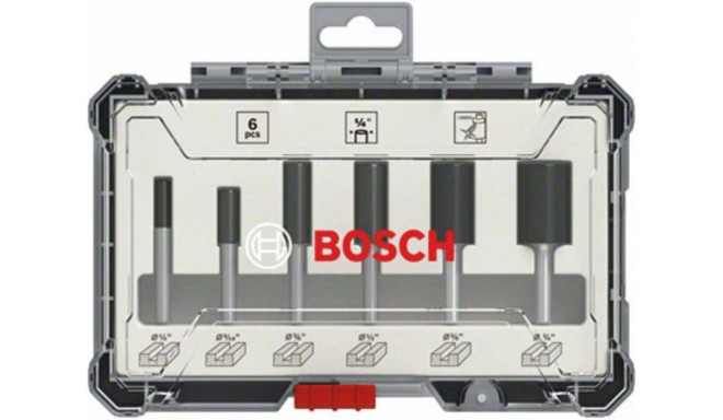 Bosch cutter set 6 pcs Straight 1/4 " shank - 2607017467