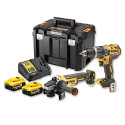 DeWalt cordless hammer + Angle Set DCK2080P2T, 18 Volt, tool set (yellow / black, combo pack, 2x Li-