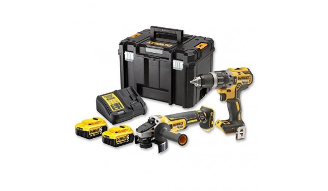 DeWalt cordless hammer + Angle Set DCK2080P2T, 18 Volt, tool set (yellow / black, combo pack, 2x Li-