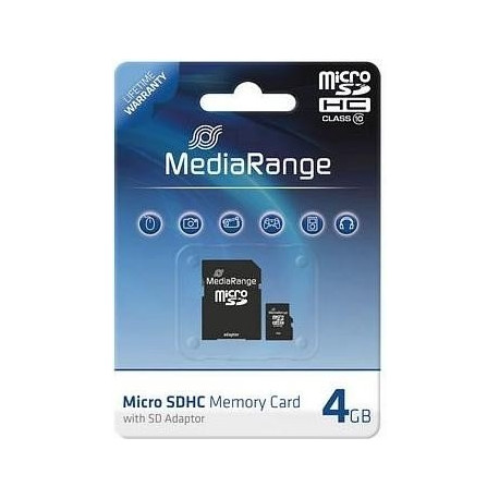 Media Range 4 GB microSD, memory card (black, Class 10)