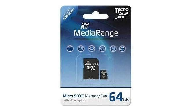 Mediarange 64 GB microSDXC, memory card (black, Class 10)