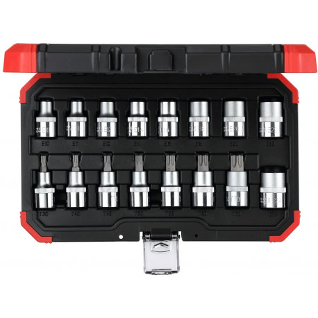 Gedore Red Socket set 1/2 ", Torx, 16 pieces (red / black, E10 - T70)