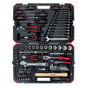 Gedore Red tool and socket set 1/4 "+ 1/2", 100-piece, tool set (red / black, with Shift-creaking, S