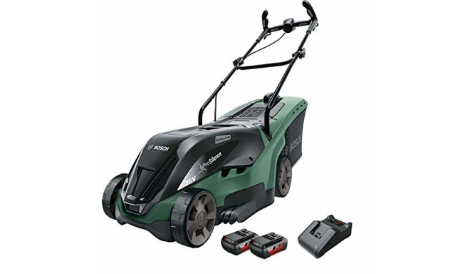 Bosch UniversalRotak 36-560 cordless lawn mower, 36Volt (green / black, 2x Li-ion battery 2.0Ah)