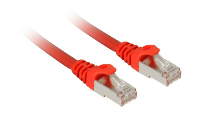 Sharkoon patch network cable SFTP, RJ-45, with Cat.7a raw cable (red, 1 meter)