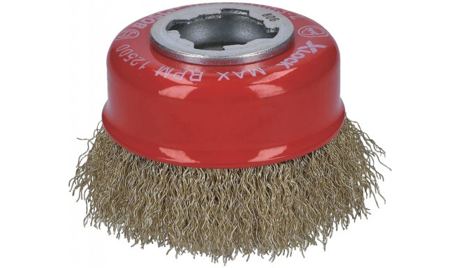 Bosch X-LOCK cup brush Clean for Metal 75mm, wavy (O 75mm, 0.3mm wire brass plated)