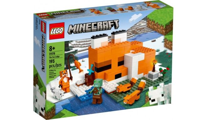 LEGO 21178 Minecraft The Fox Lodge Construction Toy (Toys for Children Aged 8+ with Drowned Zombie F