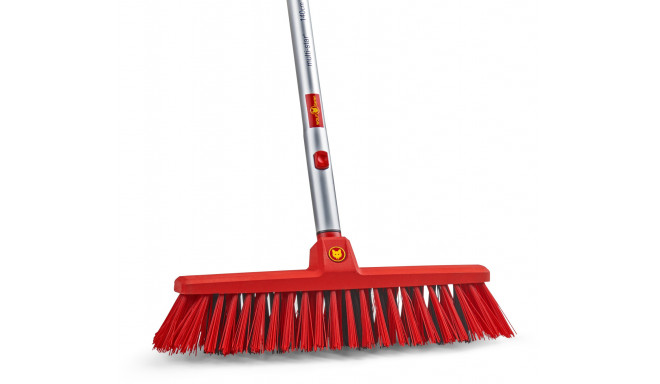 WOLF-Garten multi-star street broom SB 400 M + ash wood handle ZM 140 set (red/wood, 37cm)