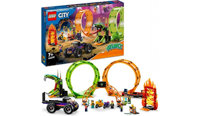 LEGO 60339 City Stuntz Stunt Show Double Loop Set, Construction Toy (Incl. Ramp, Monster Truck, 2x M