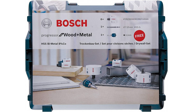 Bosch Hole saw set Progressor for Wood & Metal, 8 pieces (L-BOXX)