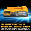 DeWALT POWERSTACK battery combo pack DCK2062E2T, 18 volts, with impact wrench, impact drill (yellow/