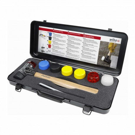 Wiha Soft-faced hammer set Safety, 8 pieces (black/wood)