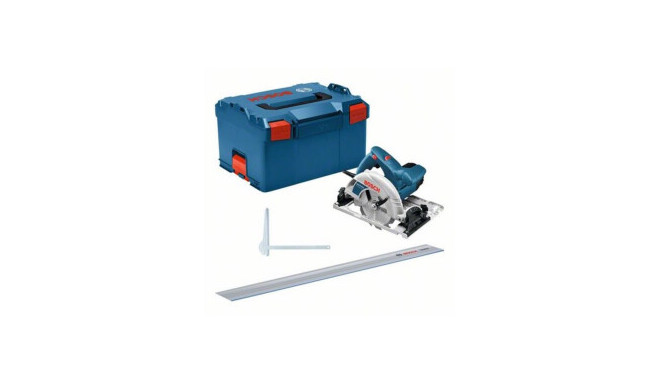 Bosch Hand-held circular saw GKS 55+ GCE Professional (blue, 1,350 watts, L-BOXX, guide rail FSN 140