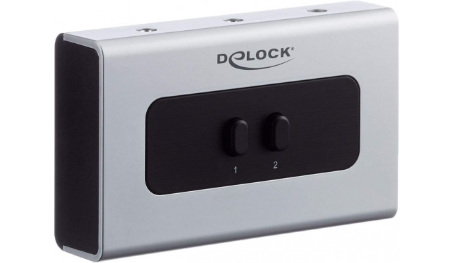 DeLOCK switch jack 3.5mm 2 port manual bidirectional, switch (grey/black)