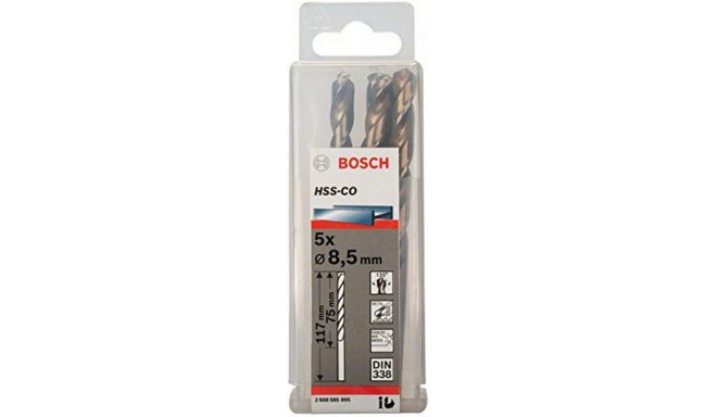 Bosch metal twist drill HSS-Co, DIN 338, 8.5mm (5 pieces, working length 75mm)