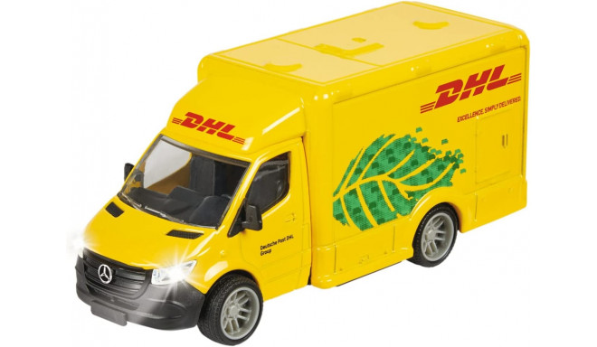 Majorette Mercedes-Benz Sprinter DHL, toy vehicle (yellow, with light and sound)