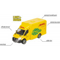 Majorette Mercedes-Benz Sprinter DHL, toy vehicle (yellow, with light and sound)