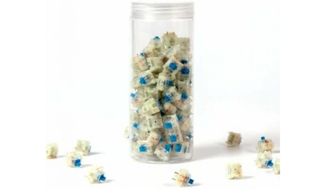 Keychron Gateron Cap V2 Blue Switch Set, Key Switches (Blue/Transparent, 110 Pieces)