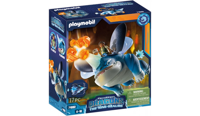 PLAYMOBIL 71082 Dragons: The Nine Realms - Plowhorn & D'Angelo, Construction Toy (With Crystal Rock 