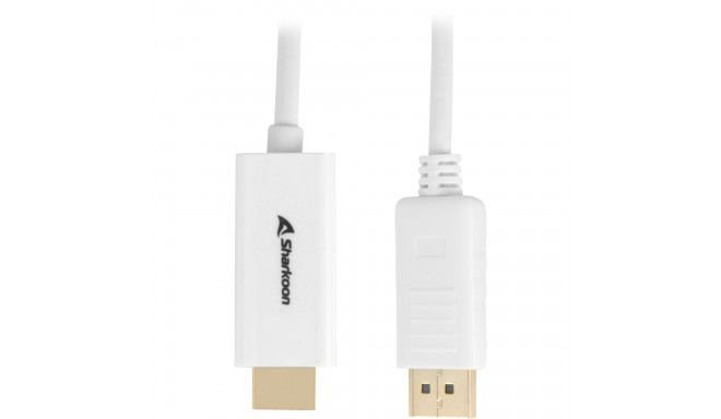 Sharkoon Displayport 1.2 to HDMI 4K White 2m ACTIVE 4Kx2K 60hz cable adapter