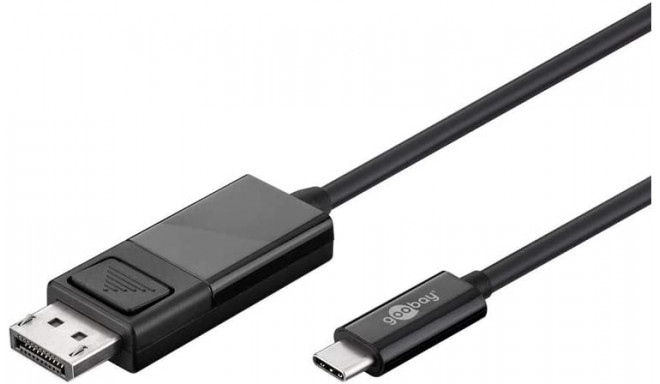 goobay USB adapter cable, USB-C connector > DisplayPort connector (black, 1.2 meters, 4K 60Hz)
